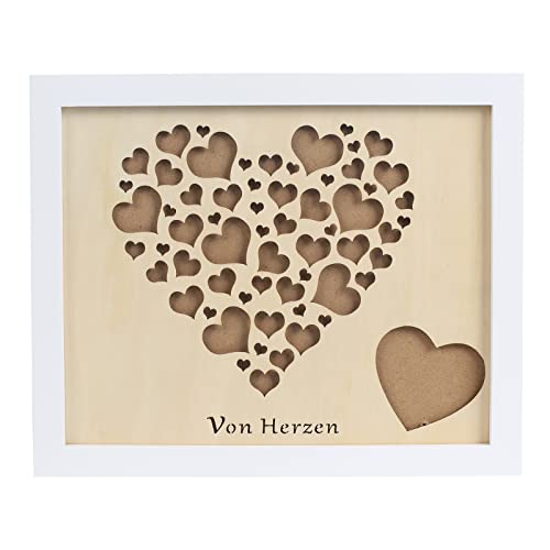 FINDIR Geldgeschenk Hochzeit Bilderrahmen mit Herzmotiv als Geburtstag Personalierst Hochzeitsgeschenk für Brautpaar Jahrestag von FINDIR