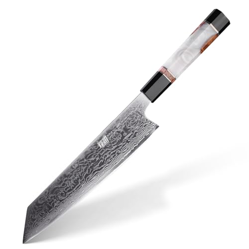 FINDKING 9-Zoll-Japanisches Kiritsuke-Messer, Scharfe Cuchillos Japoneses, Damast-Küchenmesser für professionelle & Hausköche (BLACK-ROSE-Serie) von FINDKING