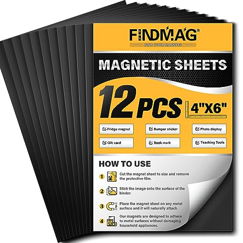 12 Stück 10,2 x 15,2 cm Flexibler Kühlschrankmagnet, Magnetfolie Selbstklebend Stark, Magnetplatte Selbstklebend, Magnetplättchen, Magnete zum Basteln, Zuschneidbarer Magnetplatten für Kunstwerke 12 Stück 10,2 x 15,2 cm Flexibler Kühlschrankmagnet, Magnetfolie Selbstklebend Stark, Magnetplatte Selbstklebend, Magnetplättchen, Magnete zum Basteln, Zuschneidbarer Magnetplatten für Kunstwerke von FINDMAG