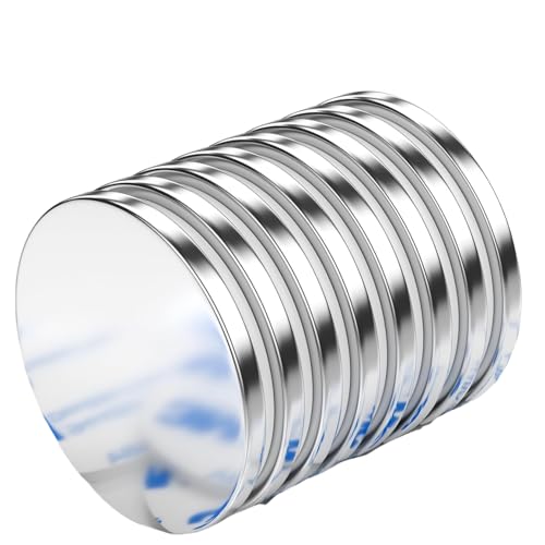 FINDMAG 8Stück 25 x 2 mm Starke Magnet, Scheibenmagnete, Kühlschrankmagnete, Magneten, Neodym Magnets, Magnete für Magnettafel, selbstklebende magnete, WhiteboardMagnete mit doppelseitigem Klebstoff von FINDMAG