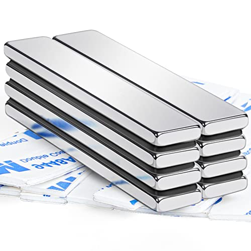 FINDMAG Magnete Stark, 8 Stück 60 x 10 x 3 mm, Starke für Magnettafel, Kühlschrankmagnete mit Doppelseitigem Klebeband, Magnete für Glasmagnettafel Foto Wand Holz von FINDMAG