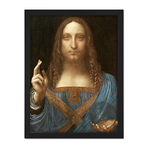 FINE ART PRINTS Da Vinci Salvator Mundi Wandbild, gerahmt, 45,7 x 61 cm von FINE ART PRINTS