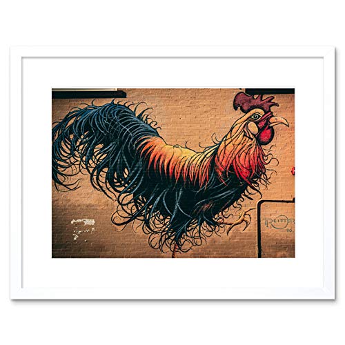 Fine Art Prints Gerahmter Kunstdruck, Motiv: Moran Graffiti Hahn von Fine Art Prints