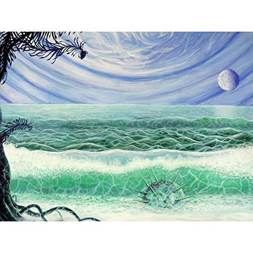 FINE ART PRINTS Ivashchenko Wandbild auf Leinwand, Motiv: Weltraum, Planet, Wasser, Leben, Mond, groß, XL von FINE ART PRINTS