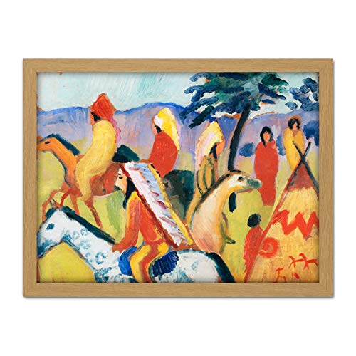 FINE ART PRINTS Macke August Reitende Indianer Beim Zelt Großer Kunstdruck Poster Wanddekoration 45,7 x 61 cm von FINE ART PRINTS