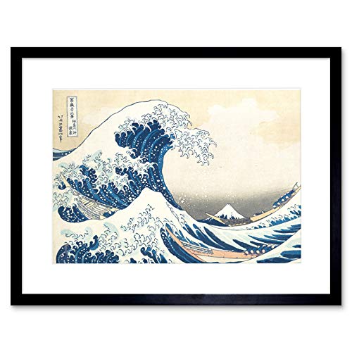 Hokusai Great Wave off Kanagawa Framed Wall Art Print Großartig Wand von Wee Blue Coo