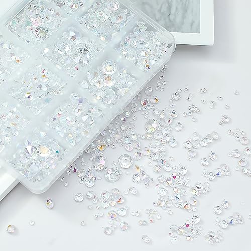 FINEASY 5130 Stück Diamanten Deko, Diamantene Streudeko Hochzeit Deko, Transparent Acryl Diamanten 3mm,6mm,10mm, Kristalle Tischdeko für Hochzeit Geburtstag von FINEASY