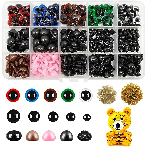 FINEASY 560 Stück Sicherheitsaugen für Häkeltiere, Augen für Häkeltiere mit Unterlegscheiben, Amigurumi Augen Knopfaugen für Häkeltiere Sicherheitsnasen für Plüsch Teddybär Marionette Puppe (6-14mm) FINEASY 560 Stück Sicherheitsaugen für Häkeltiere, Augen für Häkeltiere mit Unterlegscheiben, Amigurumi Augen Knopfaugen für Häkeltiere Sicherheitsnasen für Plüsch Teddybär Marionette Puppe (6-14mm) von FINEASY