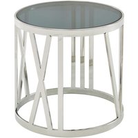 Beistelltisch 45x45x44 cm Anstelltisch Glas Metall, Kleiner Sofatisch Rund, Wohnzimmertisch Couch Modern, Couchtisch Hoch - Finebuy von FINEBUY