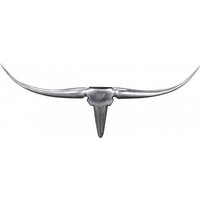 Bull Geweih s Wanddekoration 74cm breit Alu Aluminium silber Aluminiumdekoration Wandgeweih Designdekoration - Finebuy von FINEBUY