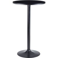 Design Bartisch Schwarz Stehtisch ø 60 cm Metall / Holz, Partytisch Bistrotisch 100 cm Hoch, Messetisch Modern - Finebuy von FINEBUY