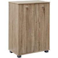 Design Schuhschrank nimes modern Holz 12 Paar Schuhe 4 Fächer 2 Türen, Schuhregal 60 x 90 x 35 cm platzsparend, Schuhkommode Flurschrank mit Ablage von FINEBUY