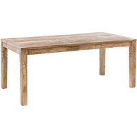 Esszimmertisch FB45592 Braun 120 x 76 x 70 cm Mango Massivholz, Design Landhaus Esstisch Massiv, Tisch für Esszimmer rechteckig, Küchentisch für 4-6 von FINEBUY