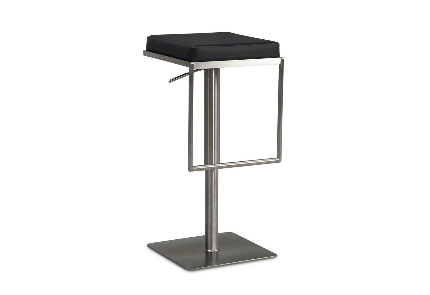 FINEBUY Barhocker FB101974 (Edelstahl Quadratisch, Barstuhl Gepolstert Schwarz), Design Tresenstuhl Modern, Tresenhocker Kunstleder von FINEBUY