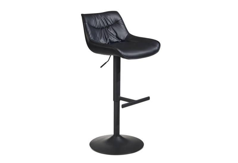 FINEBUY Barhocker FB99329 (Kunstleder Schwarz Hocker mit Lehne 86 - 106 cm), Barstuhl, Küchenhocker Höhenverstellbar 100 kg von FINEBUY