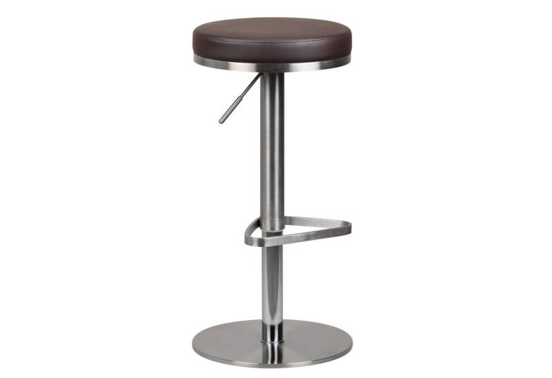 FINEBUY Barhocker SuVa2578_1 (Braun 57 - 82 cm Edelstahl Barstuhl 360° Drehbar), Tresenhocker Kunstleder, Design Tresenstuhl Modern von FINEBUY