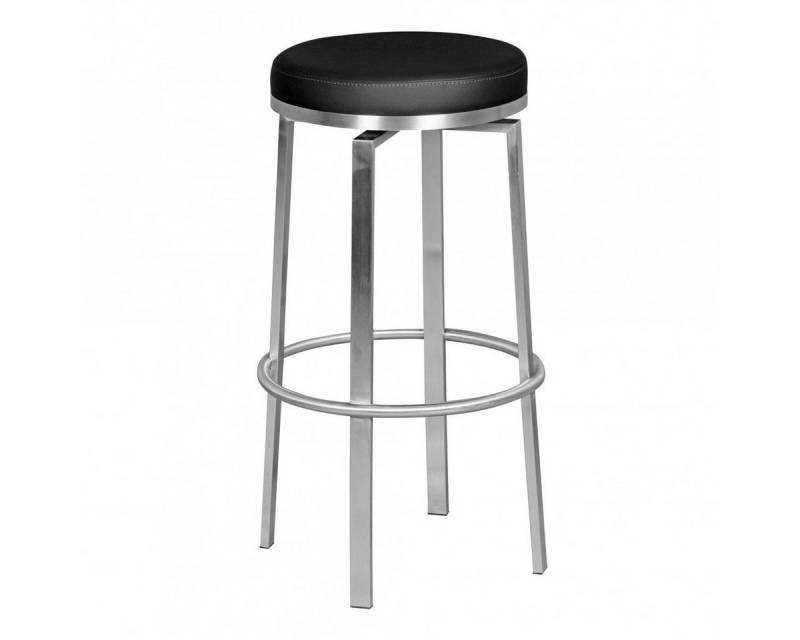 FINEBUY Barhocker SuVa4823_1 (Schwarz 42x76x42cm Edelstahl Barstuhl 360° Drehbar), Design Tresenstuhl Modern, Tresenhocker Kunstleder von FINEBUY