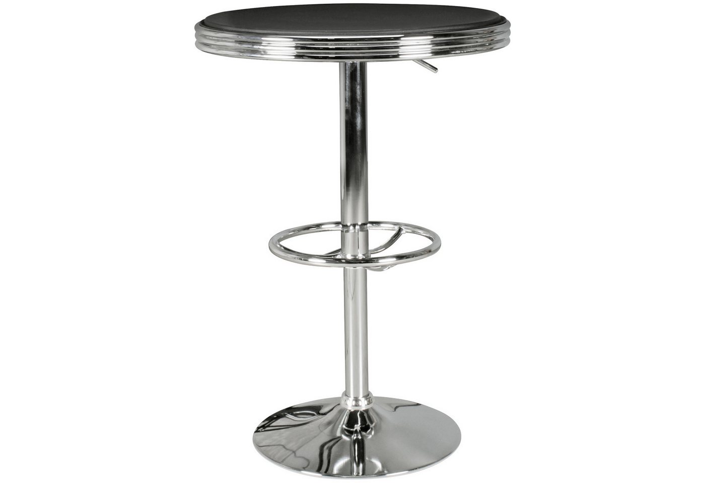 FINEBUY Bartisch FB45665 (American Diner Rund Ø 60 cm Kunstleder Aluminium), Stehtisch Modern, Partytisch Retro USA Bistrotisch von FINEBUY