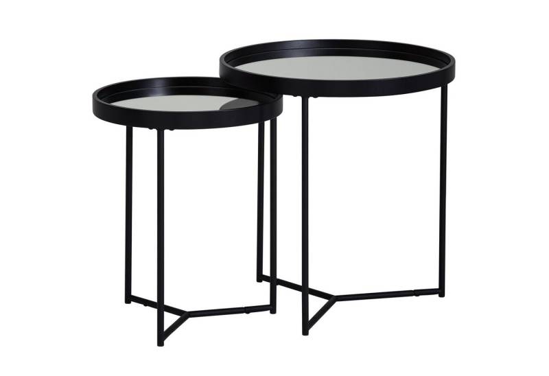 FINEBUY Beistelltisch Beistelltisch 2tlg Rund Schwarz Spiegel Glas Wohnzimmertisch Satztisch (Rund Ø 50/36 cm - 2 teilig Schwarz mit Glasplatte), Satztisch Verspiegelt, Wohnzimmertisch 2er Set FINEBUY Beistelltisch Beistelltisch 2tlg Rund Schwarz Spiegel Glas Wohnzimmertisch Satztisch (Rund Ø 50/36 cm - 2 teilig Schwarz mit Glasplatte), Satztisch Verspiegelt, Wohnzimmertisch 2er Set von FINEBUY