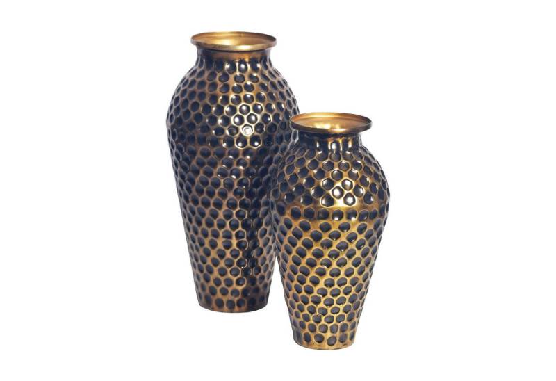 FINEBUY Bodenvase FB65094 (2er Set Aluminium Silber Amphore Blumenvase Modern), Dekovase 2-teilig für Blumen Alu Tischvase Metall von FINEBUY
