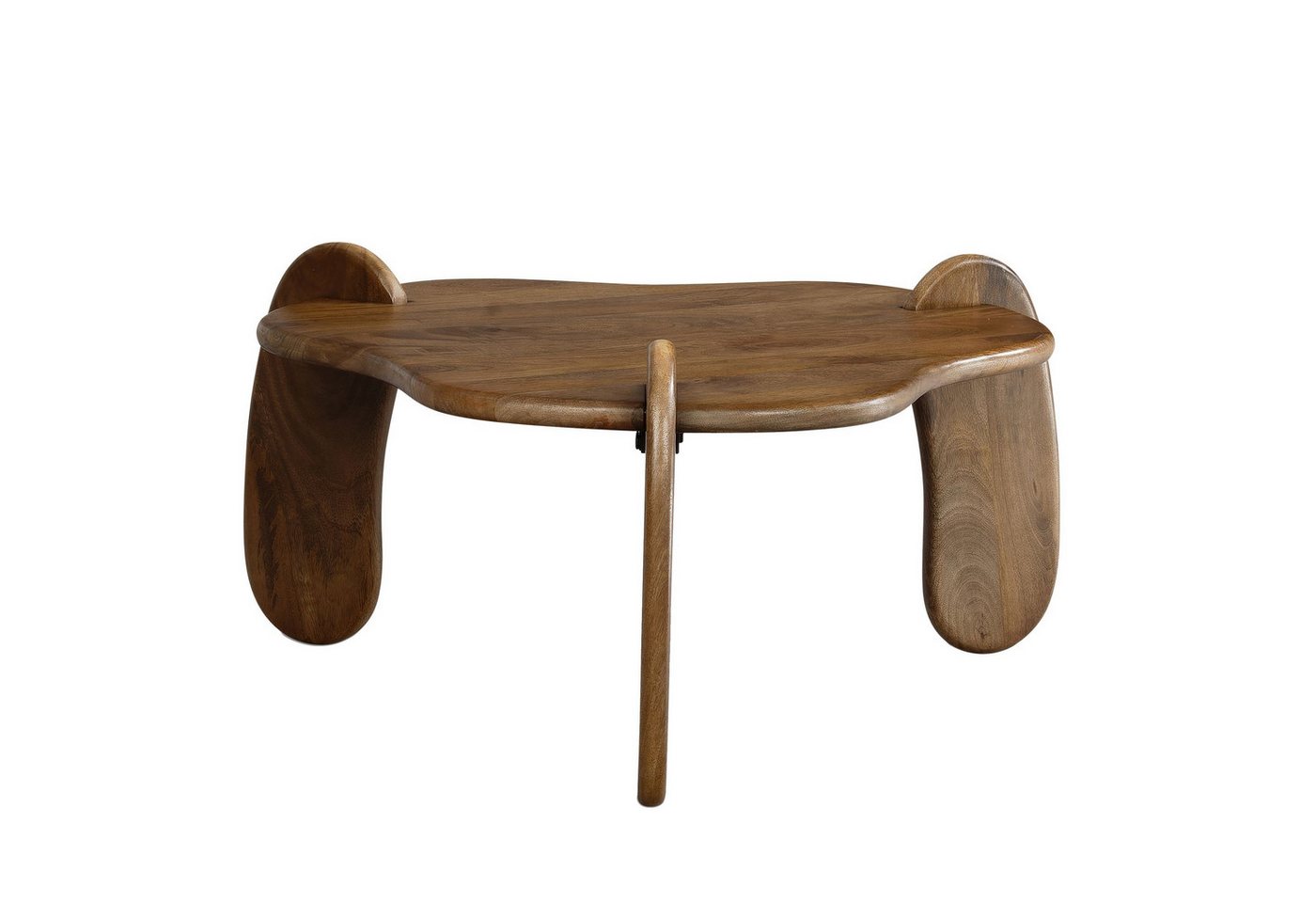 FINEBUY Couchtisch Couchtisch Sofatisch Mango Massivholz 78 cm Wohnzimmertisch Organisch (78x78x39,5 cm Sofatisch Mango Massivholz Walnuss), Wohnzimmertisch Organisch, Kaffeetisch Modern von FINEBUY