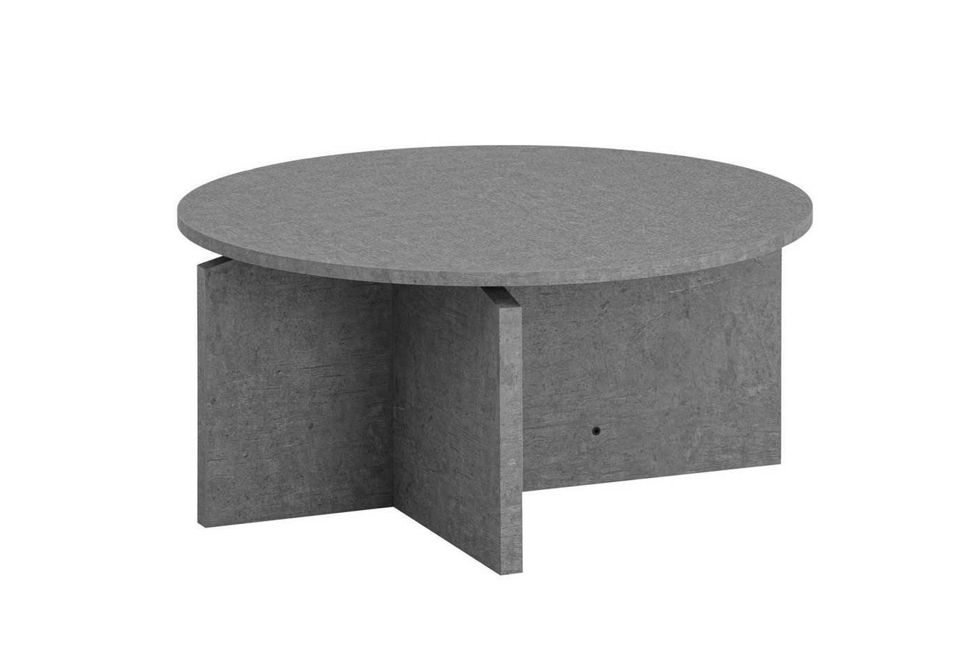 FINEBUY Couchtisch Couchtisch 70 cm Wohnzimmertisch Sofatisch Rund Groß Kaffeetisch (Sofatisch Grau Modern, Kaffeetisch Groß Rund), 70x70x33 cm MDF, Wohnzimmertisch Beton Optik von FINEBUY