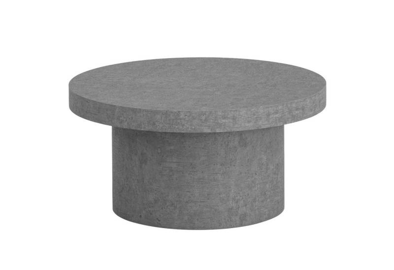 FINEBUY Couchtisch FB59766 (60x60x30 cm MDF, Wohnzimmertisch Beton Optik), Sofatisch Grau Modern, Kaffeetisch Klein Rund von FINEBUY