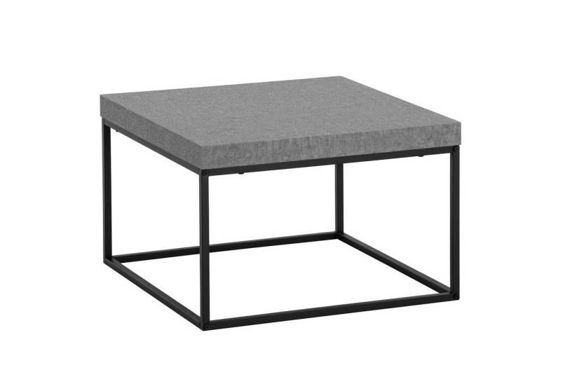 FINEBUY Couchtisch FB59780 (60 cm MDF, Wohnzimmertisch Beton Optik Klein), Sofatisch Grau Modern, Kaffeetisch Quadratisch von FINEBUY