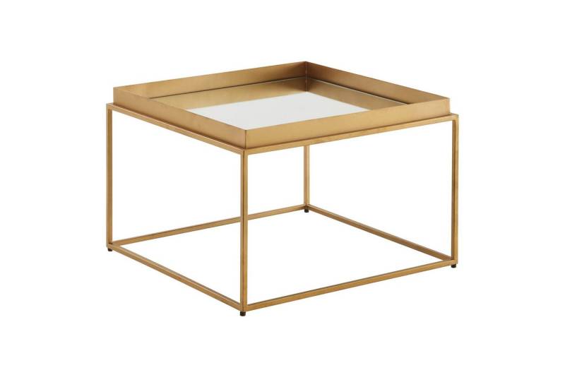 FINEBUY Couchtisch FB82282 (Sofatisch Quadratisch Glas Metall, 60x60x41 Gold), Beistelltisch Modern, Wohnzimmertisch Verspiegelt von FINEBUY