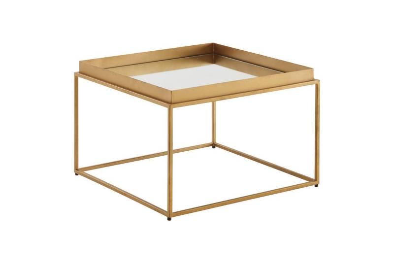 FINEBUY Couchtisch FB82282 (60x60x41 Gold, Sofatisch Quadratisch Glas Metall), Wohnzimmertisch Verspiegelt, Beistelltisch Modern von FINEBUY