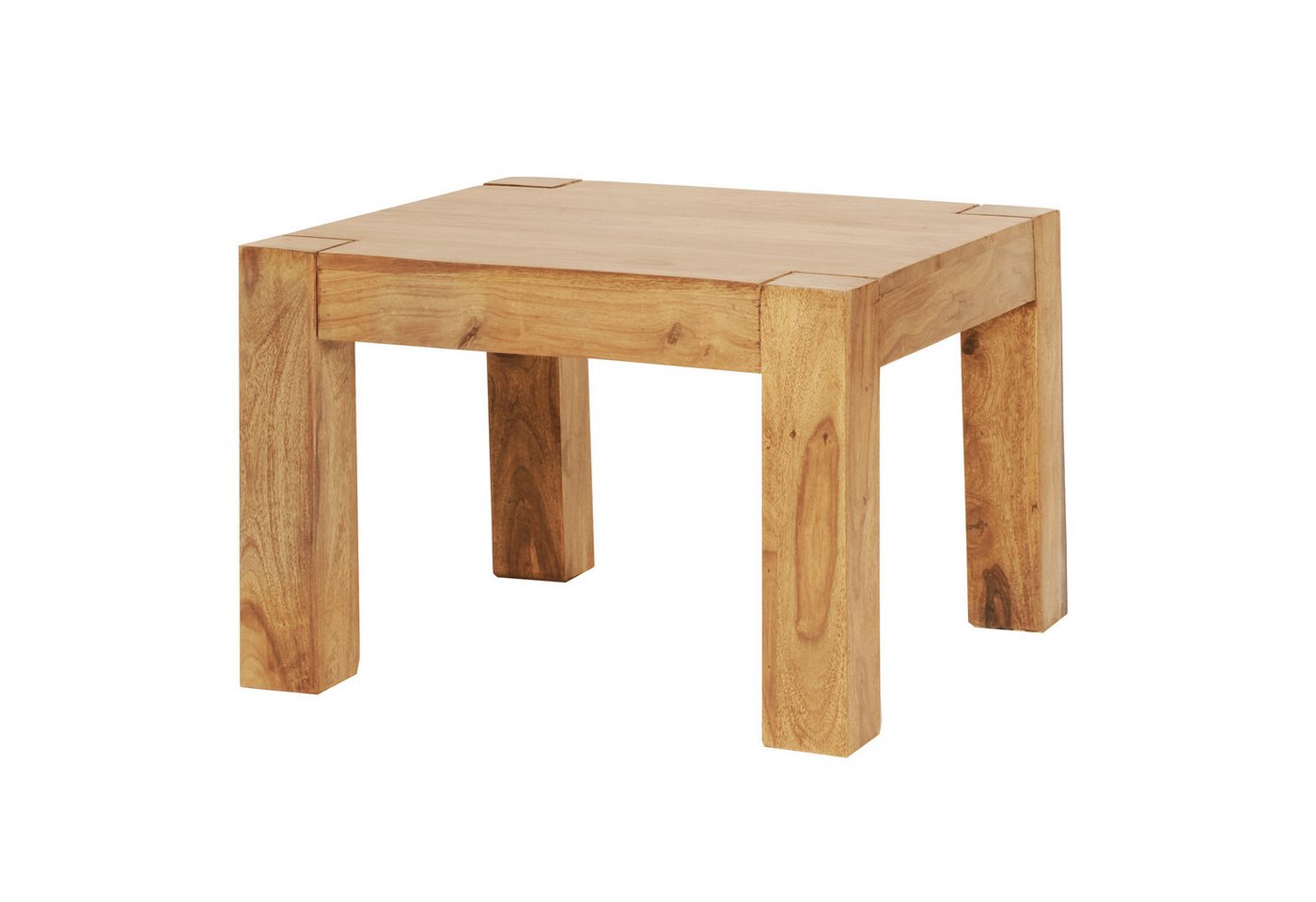 FINEBUY Couchtisch Massiver Couchtisch 60 cm Holz Tisch Massiv Wohnzimmertisch (Akazie Massivholz, 60x60x40 cm Quadratisch Modern), Kleiner Wohnzimmertisch, Sofatisch Kaffeetisch von FINEBUY