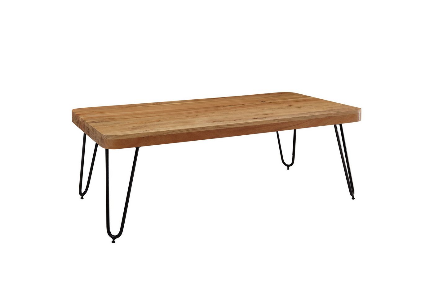 FINEBUY Couchtisch SuVa2463_1 (Akazie Massivholz 115x60x40 cm Rechteckig Modern), Sofatisch Kaffeetisch, Großer Wohnzimmertisch von FINEBUY