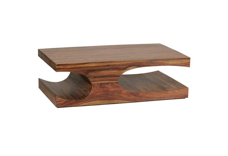 FINEBUY Couchtisch SuVa2472_1 (Massivholz 118x70x38 cm Rechteckig Ablage), Großer Wohnzimmertisch, Sofatisch Kaffeetisch von FINEBUY