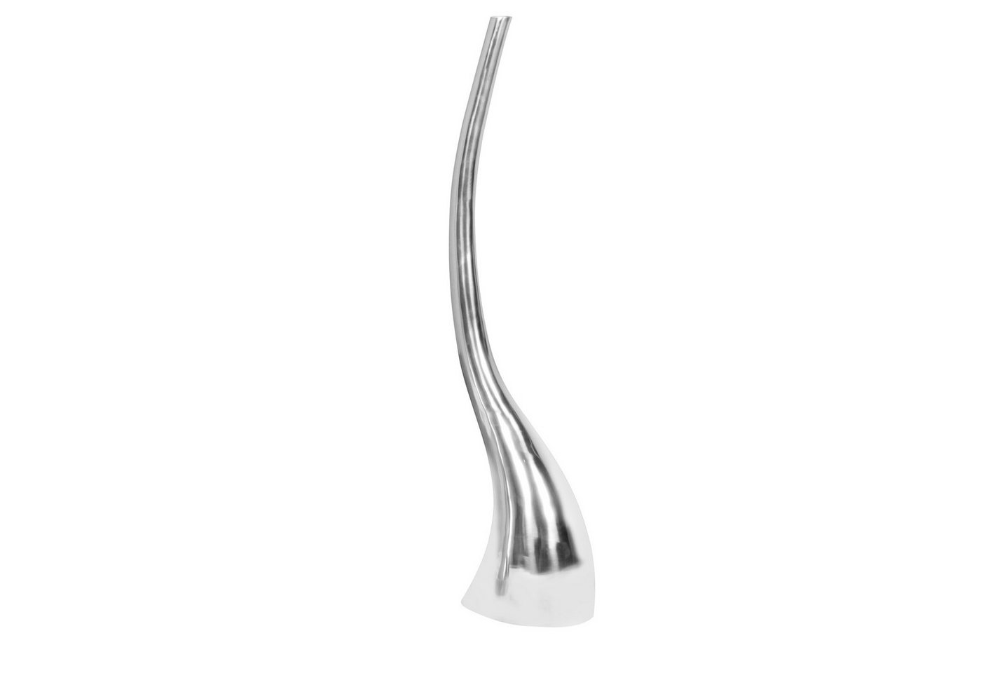 FINEBUY Dekovase SuVa4674_1 (Vase groß XL Aluminium modern Silber handmade), Hohe Alu Blumenvase Große Dekovase für Blumen von FINEBUY