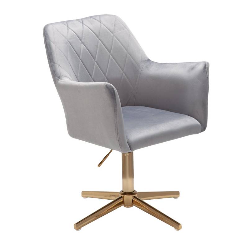 FINEBUY Drehstuhl FB24211 (Design Schalenstuhl Drehbar mit Lehne, Samt Rosa), Drehbar, Schreibtischstuhl 120 kg Höhenverstellbar von FINEBUY