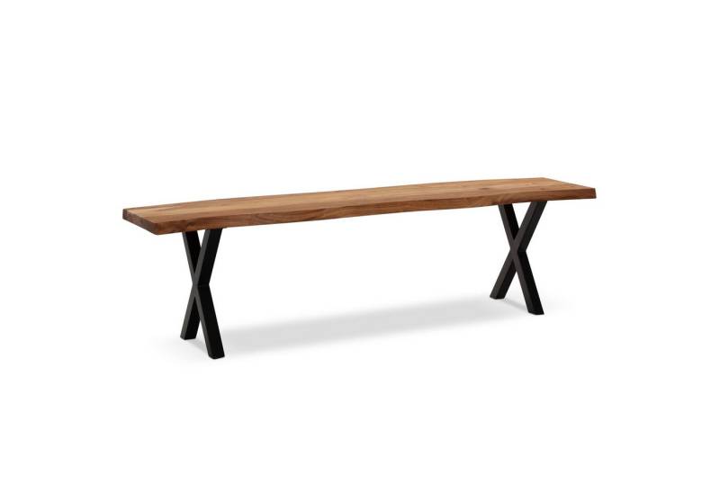 FINEBUY Essbank FB68408 (Akazie Massivholz 160x40x45,5 cm, Baumkante Modern), Esszimmerbank Baumstamm, Sitzbank Esszimmer Holz von FINEBUY
