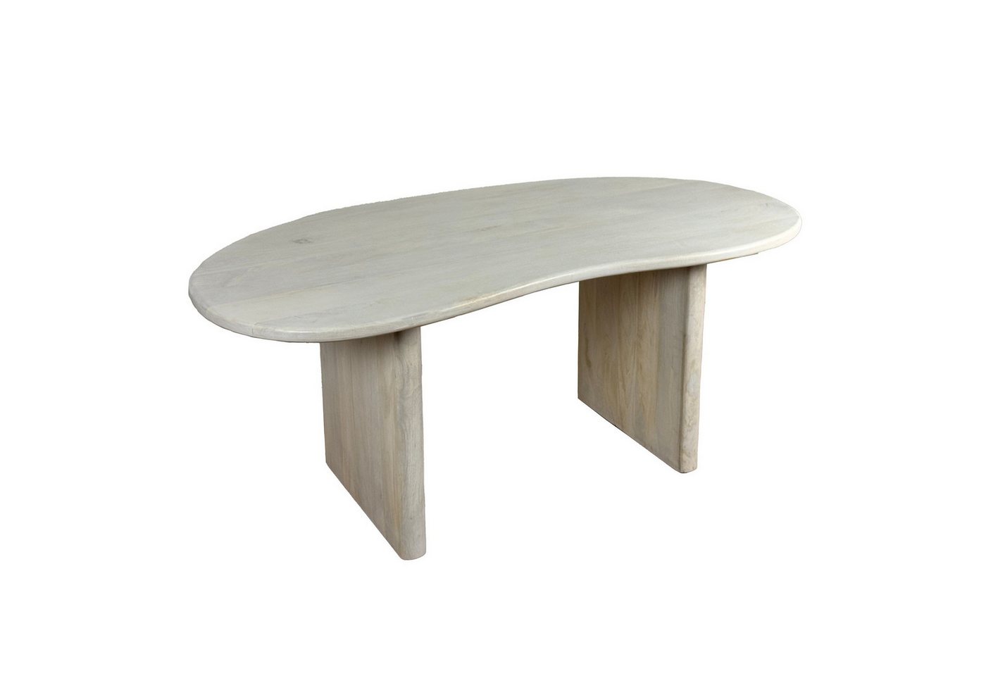FINEBUY Esstisch FB111462 (180x90x75 cm, Mango Massivholz Nierenform Weiß), Esszimmertisch Groß, Küchentisch Esszimmer Modern von FINEBUY