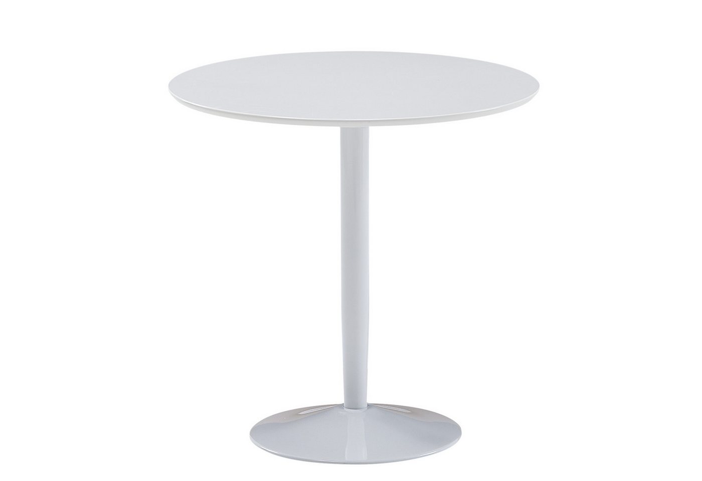 FINEBUY Esstisch FB73922 (75x75x74 cm Kleiner Küchentisch Weiß Hochglanz), Esszimmertisch Modern, Frühstückstisch Rund Klein von FINEBUY
