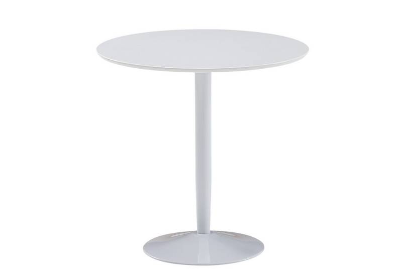 FINEBUY Esstisch FB73922 (75x75x74 cm Kleiner Küchentisch Weiß Hochglanz), Esszimmertisch Modern, Frühstückstisch Rund Klein von FINEBUY