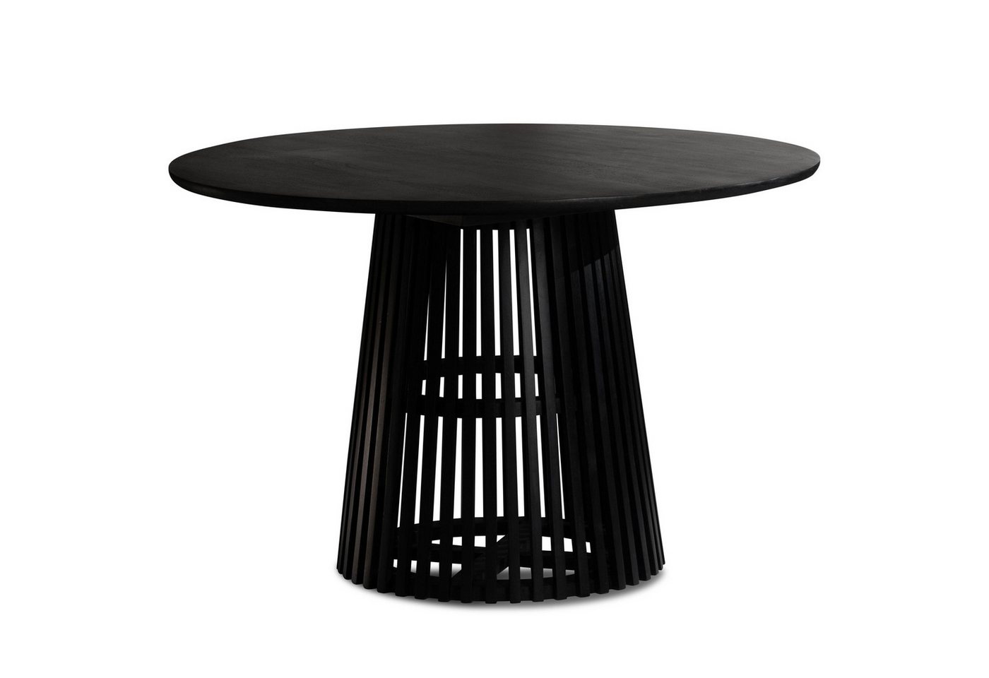 FINEBUY Esstisch FB98620 (120x120x77 cm Mango Massivholz Schwarz Rund), Esszimmertisch Klein, Holztisch Esszimmer Modern von FINEBUY