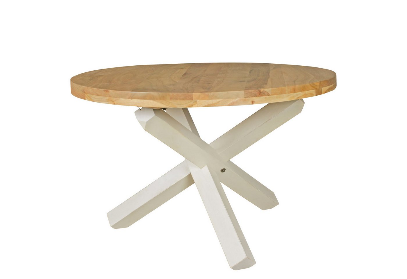 FINEBUY Esstisch SuVa6335_1 (Rund Ø 120 cm x 75 cm Akazie Massivholz Modern), Großer Esszimmertisch, Küchentisch Holztisch von FINEBUY