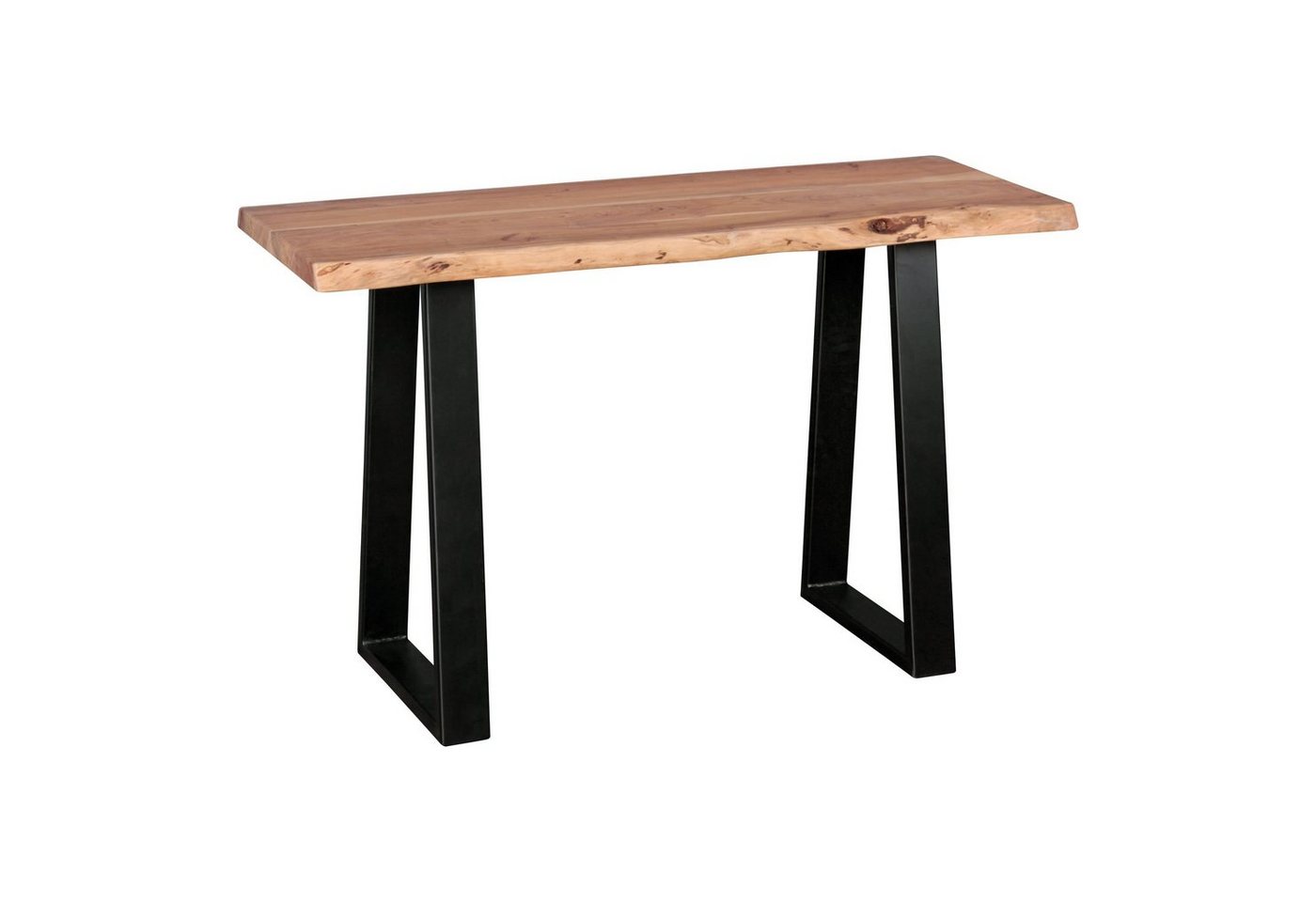 FINEBUY Konsolentisch FB44537 (Massivholz Akazie 120x45 cm, Tisch mit Baumkante), Flurtisch Landhaus, Anrichte Flur, Schminktisch von FINEBUY