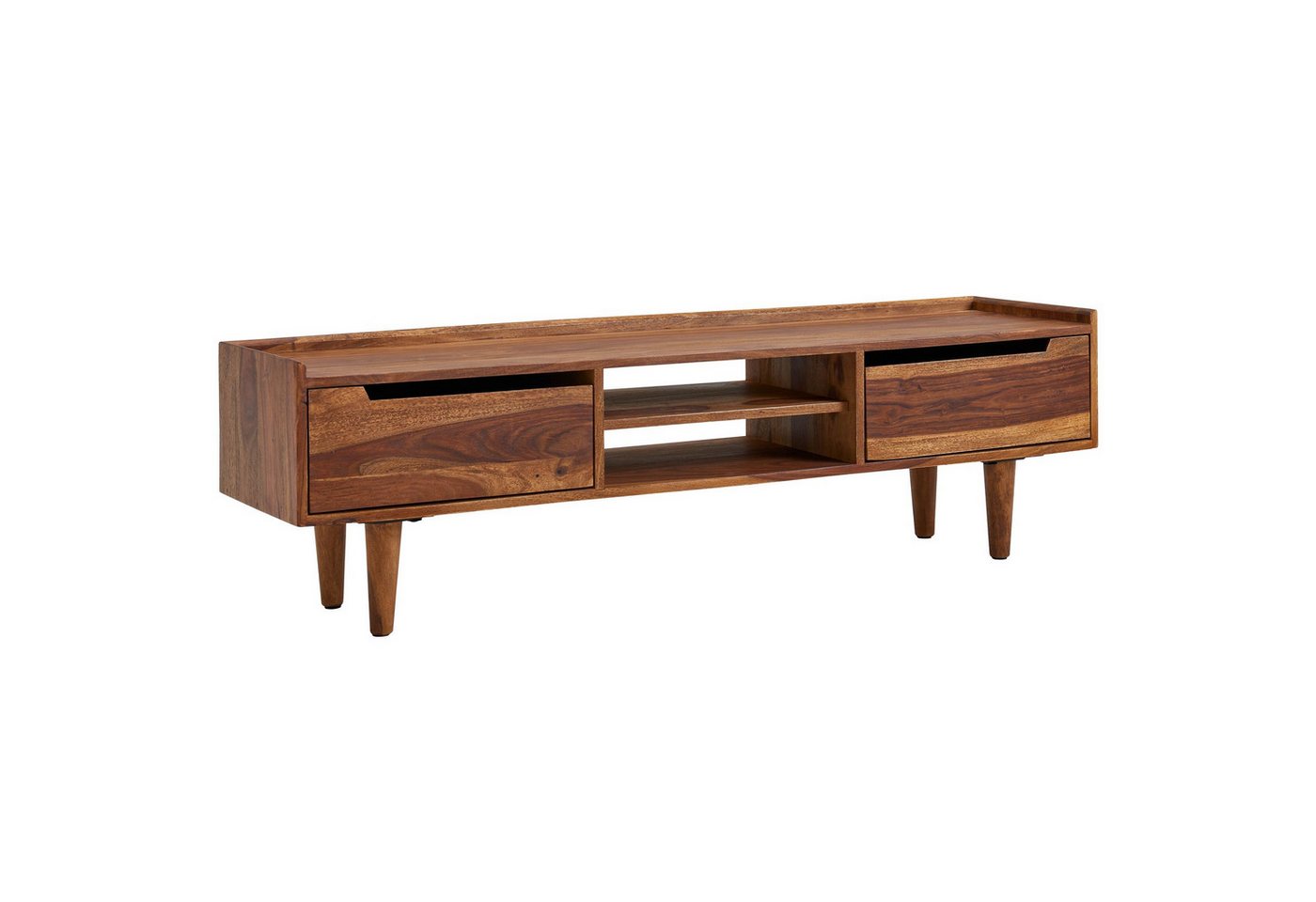 FINEBUY Lowboard FB78871 (Massivholz 145x43x35 cm mit zwei Türen), TV-Schrank mit Stauraum, Fernsehkommode Modern von FINEBUY