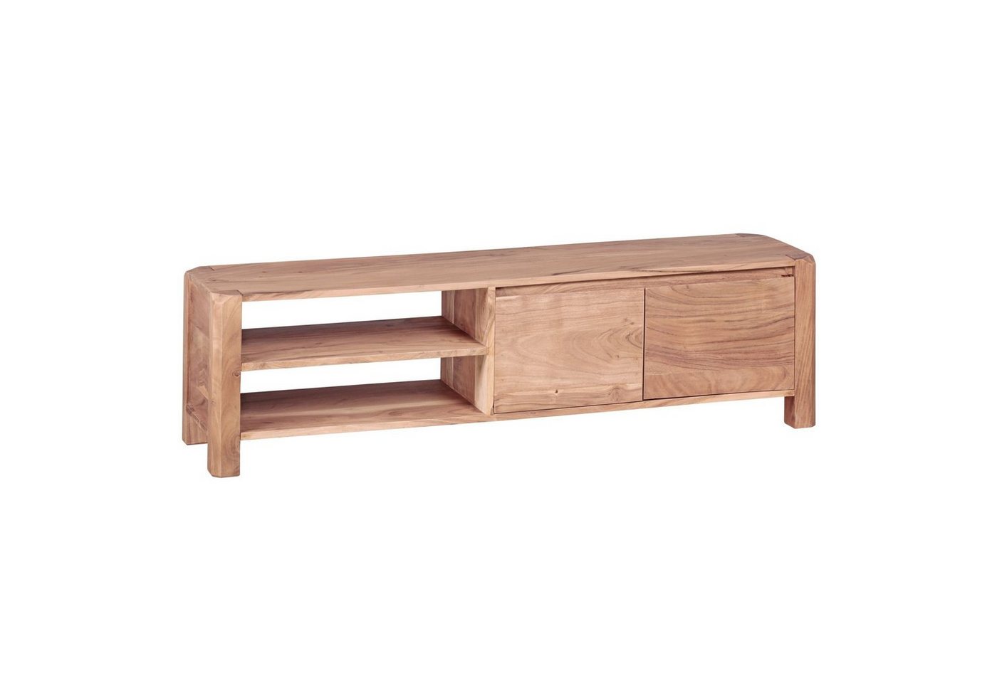 FINEBUY Lowboard SuVa3518_1 (Akazie Massivholz, Kommode 140 cm TV-Board Modern), Unterschrank Fernseher Holz, TV-Board Stauraum von FINEBUY