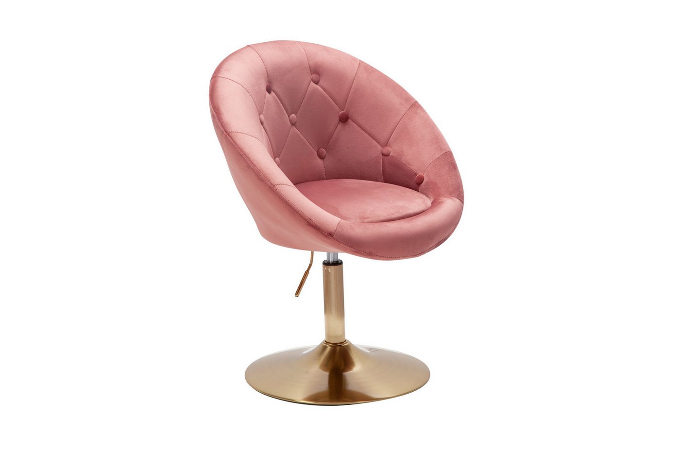 FINEBUY Polsterstuhl FB24203 (Samt Rosa / Gold Design Drehstuhl mit Rückenlehne), Clubsessel Lounge, Relaxsessel Loungesessel von FINEBUY