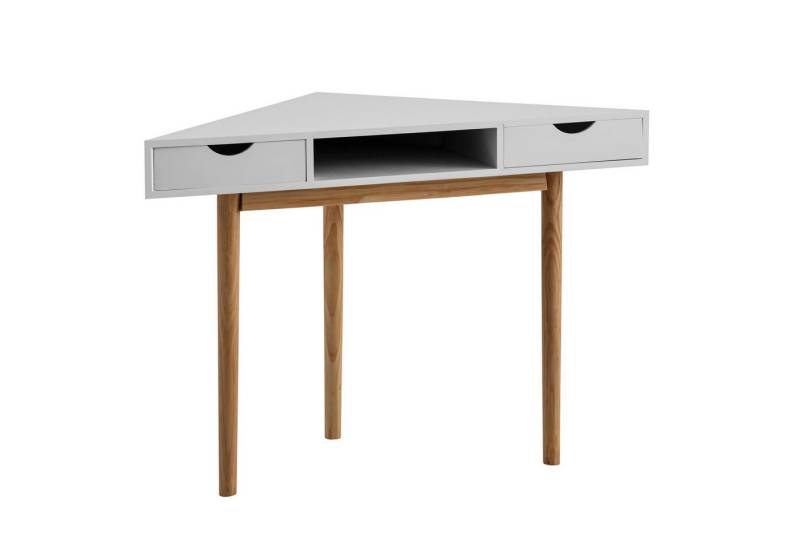 FINEBUY Schreibtisch FB107825 (Eckschreibtisch 80x80x78 cm Weiß mit Schubladen), Homeoffice Ecktisch, Computertisch Platzsparend von FINEBUY