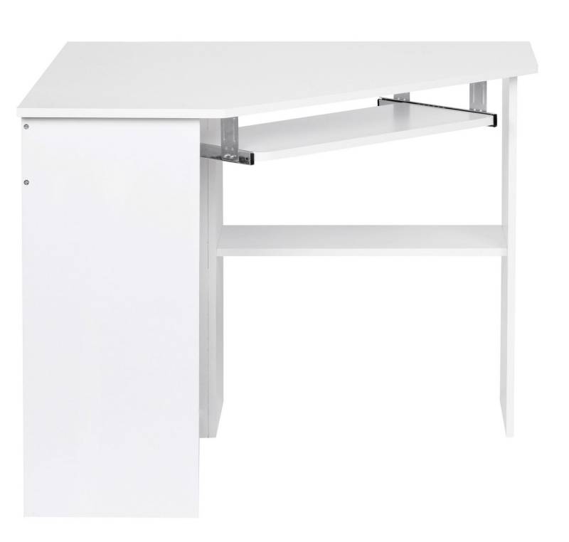 FINEBUY Schreibtisch FB37949 (Weiß 127x88,5x73 cm mit Tastaturauszug Modern), Bürotisch Home Office, PC-Tisch mit Stauraum von FINEBUY