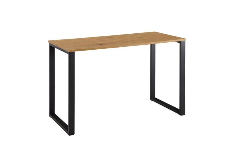 FINEBUY Schreibtisch Schreibtisch Bürotisch Eiche Schwarz 120x60x76 cm Computertisch Tisch (Laptoptisch Home-Office, Computertisch Metallbeine), Bürotisch Klein, Eiche-Dekor / Schwarz 120x60x76 von FINEBUY