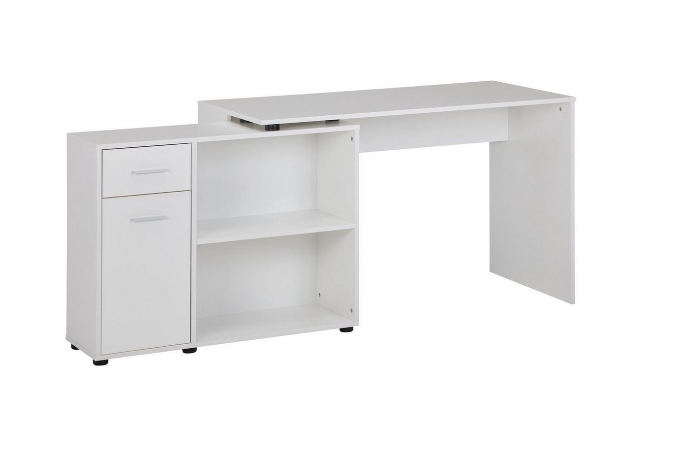 FINEBUY Schreibtisch Schreibtisch Computer Eckschreibtisch Bürotisch Regal Winkel PC Tisch (Eckschreibtisch 120 x 75,5 x 106,5 cm Sonoma), HomeOffice Bürotisch Schreibtischkombination von FINEBUY