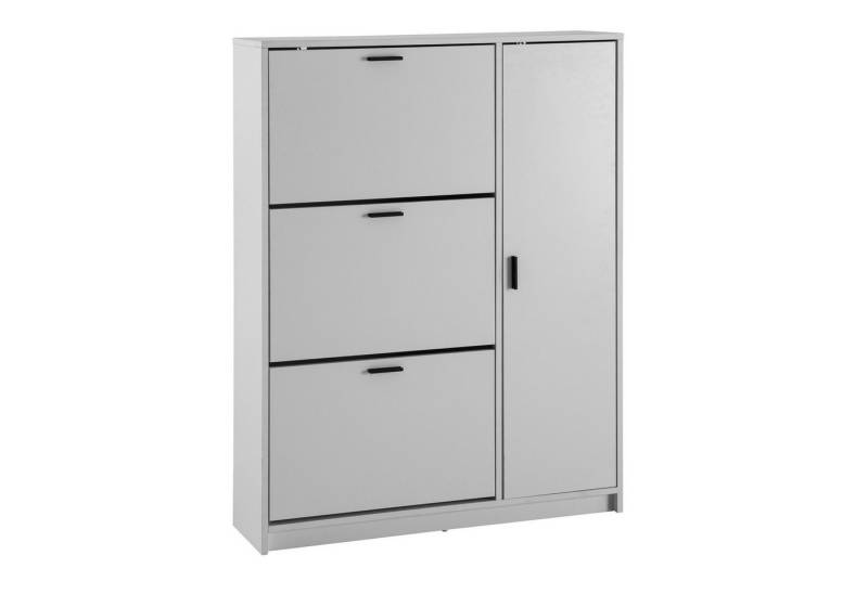 FINEBUY Schuhschrank FB102880 (Schuhkipper Weiß 90x120x24 cm Geschlossen) Flurkommode, Schuhregal Flurschrank mit Ablage von FINEBUY